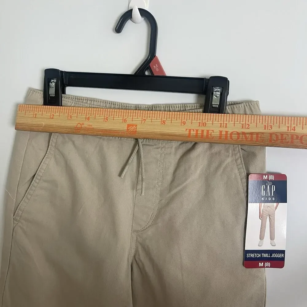 GAP Kids Boys Stretch Twill Jogger Pants Bottom, Khaki, Medium‎ (8)